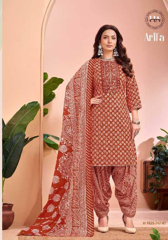 Harshit Arifa Wholesale Pure Cotton Cambric With Lace Work Dress Material