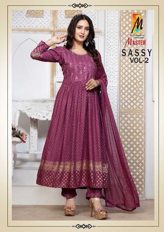 Master Sassy Vol-2 Wholesale Rayon Choli Work Kurti With Pant And Dupatta