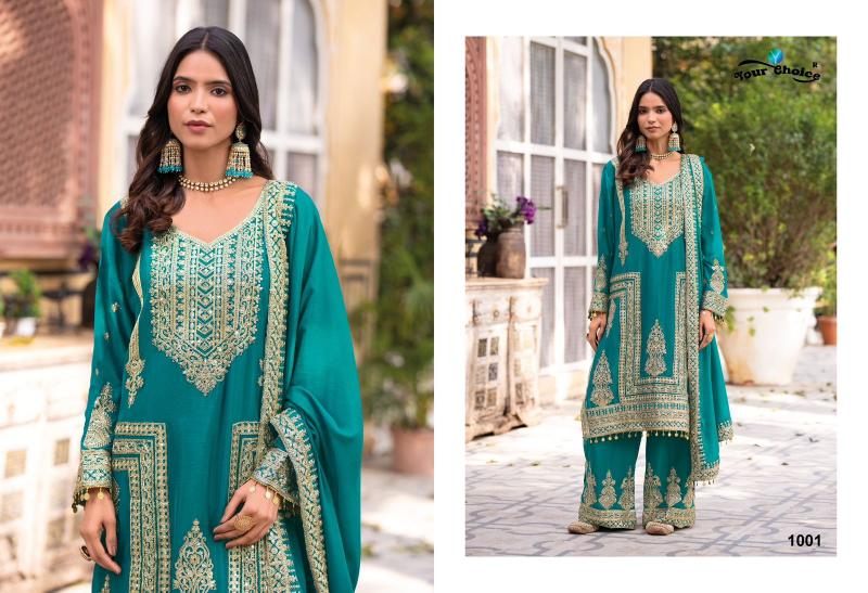 ICON BY YOUR CHOICE EXCLUSIVE CHINON UNSTITCH MODERN PAKISTANI 3PCS DRESS