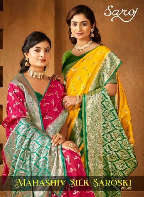 Saroj Mahashiv Silk Saroski Vol-2 Wholesale Soft Silk Contrast Rich Pallu Sarees