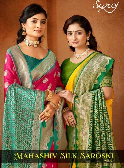 Saroj Mahashiv Silk Saroski Vol-3 Wholesale Soft Silk Contrast Rich Pallu Sarees