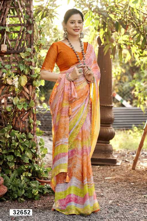VALLABHI SIMONA VOL 5 PURE CREPE PRINTED SARIS UNIFORM SARI WHOLESALE SHOP