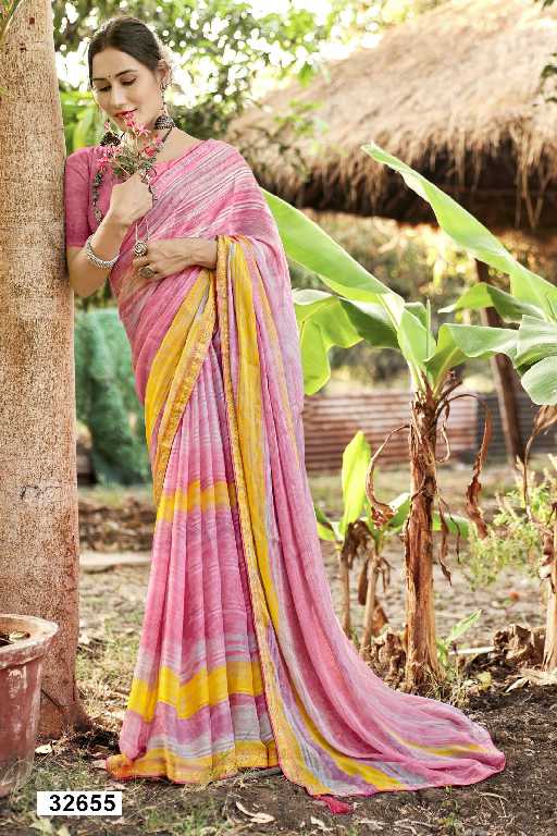 VALLABHI SIMONA VOL 5 PURE CREPE PRINTED SARIS UNIFORM SARI WHOLESALE SHOP