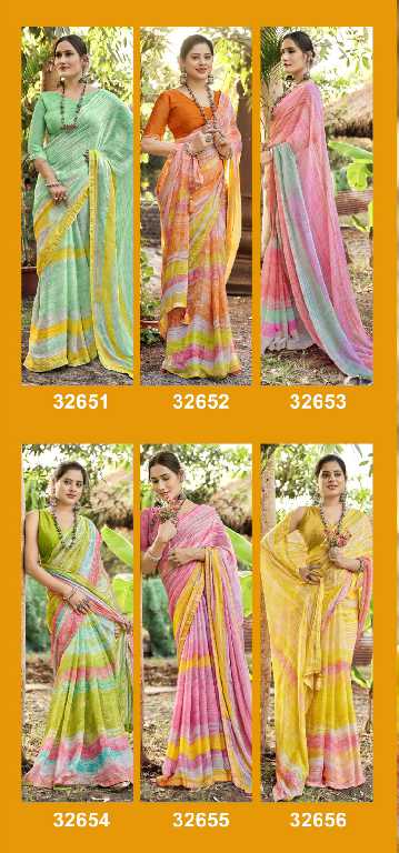 VALLABHI SIMONA VOL 5 PURE CREPE PRINTED SARIS UNIFORM SARI WHOLESALE SHOP