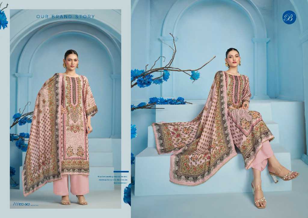 Belliza Kanika Vol-2 Wholesale Pure Viscose Muslin With Handwork Dress Material