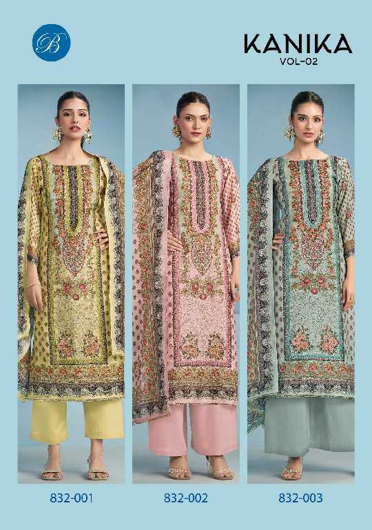 Belliza Kanika Vol-2 Wholesale Pure Viscose Muslin With Handwork Dress Material
