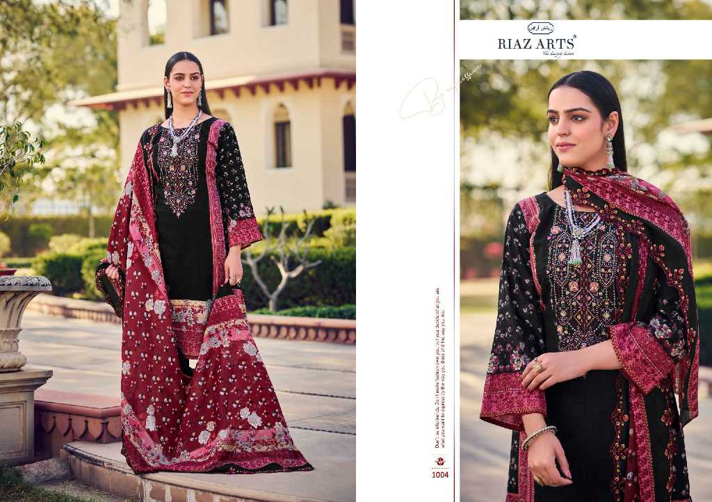 Riaz Arts Bin Saeed Vol-7 Wholesale Pure Cotton With Embroidery Work Dress Material