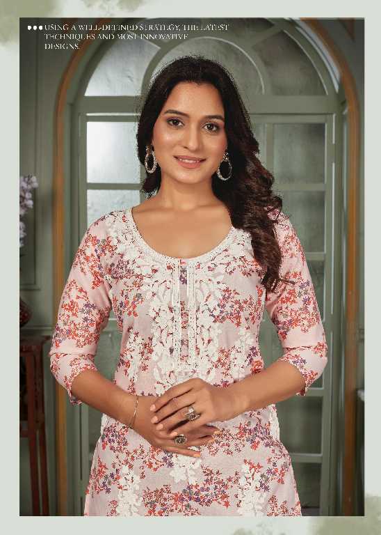Banwery Maira Wholesale Pure Cotton Print With Chikan Work Short Tops