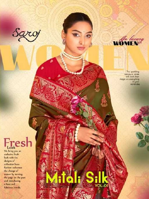 Saroj Mitali Silk Vol-1 Wholesale Silk With Heavy Banarasi Zari Rich Pallu Sarees