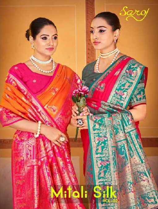 Saroj Mitali Silk Vol-2 Wholesale Silk With Heavy Banarasi Zari Rich Pallu Sarees