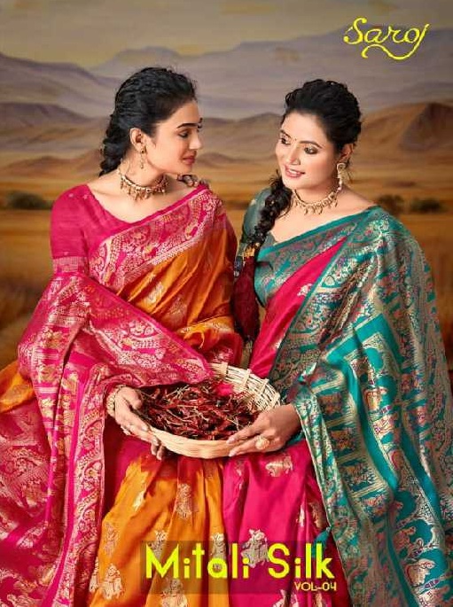 Saroj Mitali Silk Vol-4 Wholesale Silk With Heavy Banarasi Zari Rich Pallu Sarees