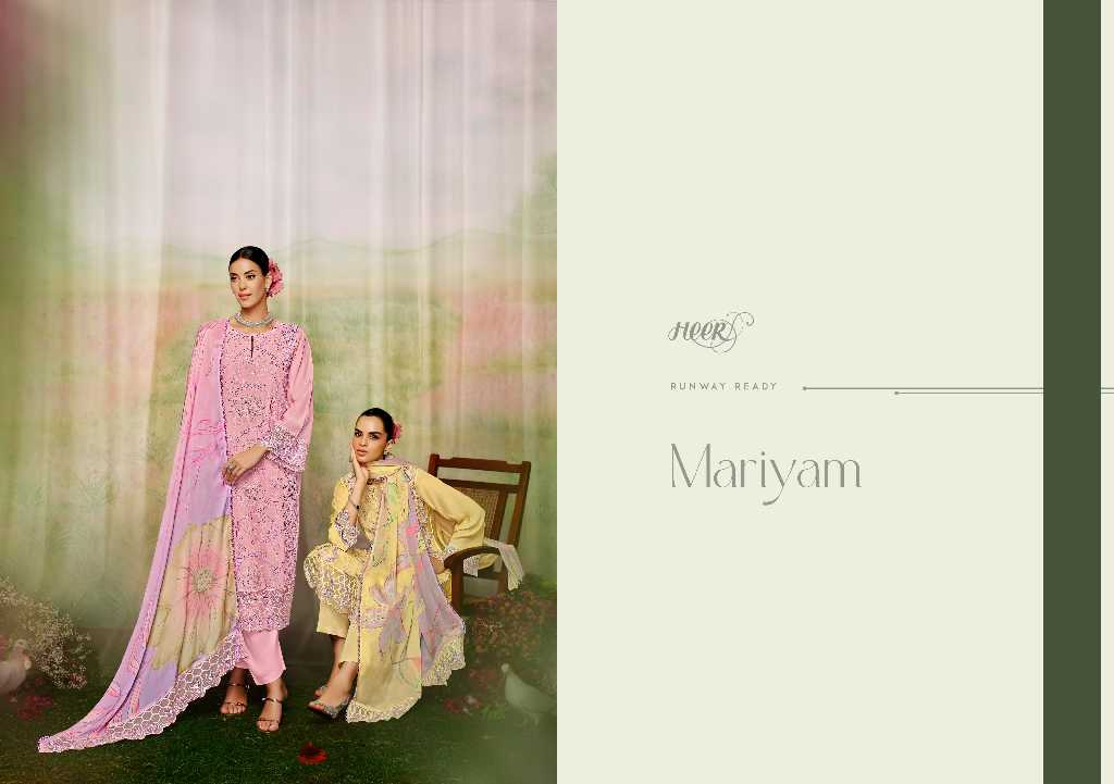 Kimora Heer Mariyam Vol-205 Wholesale Pure Muslin With Embroidery Work Salwar Suits