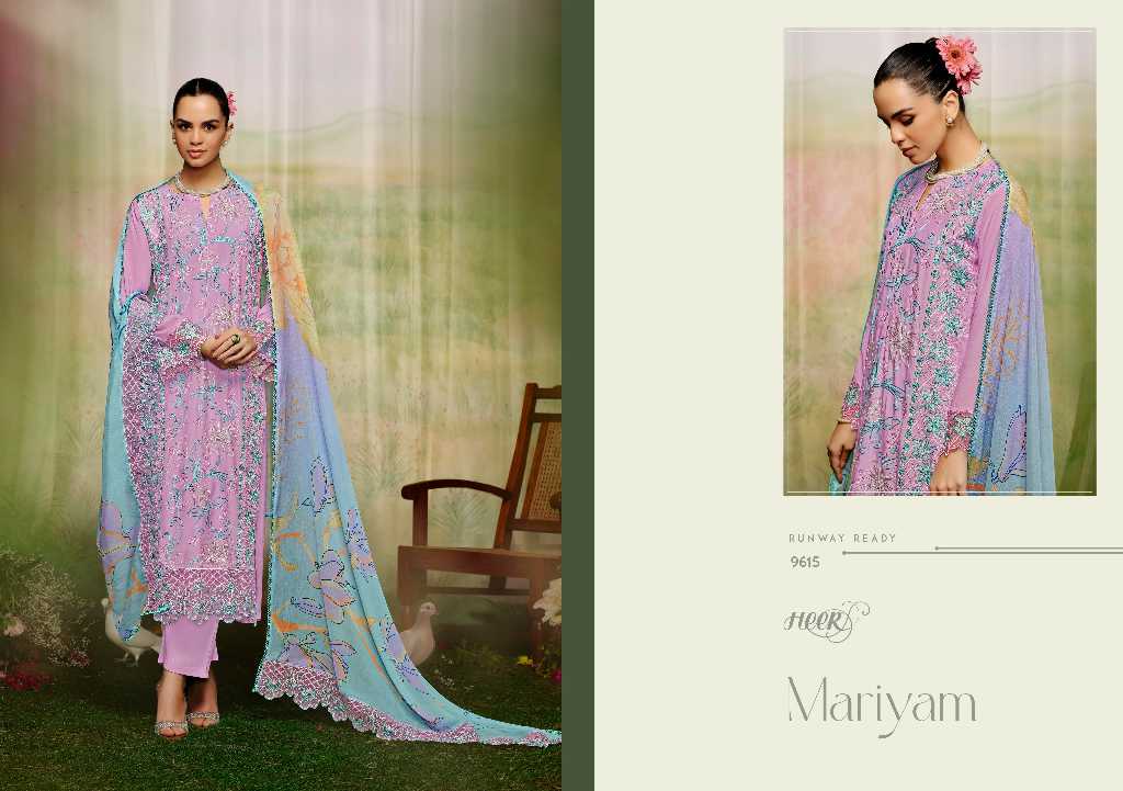 Kimora Heer Mariyam Vol-205 Wholesale Pure Muslin With Embroidery Work Salwar Suits