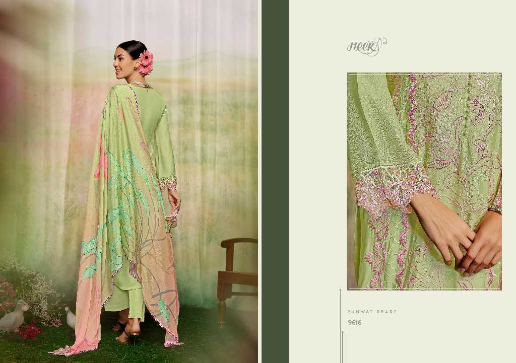 Kimora Heer Mariyam Vol-205 Wholesale Pure Muslin With Embroidery Work Salwar Suits
