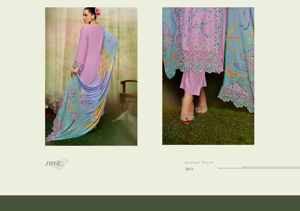 Kimora Heer Mariyam Vol-205 Wholesale Pure Muslin With Embroidery Work Salwar Suits