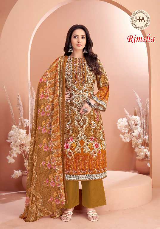 Harshit Rimsha Wholesale Viscose Reyon With Embroidery Work Dress Material
