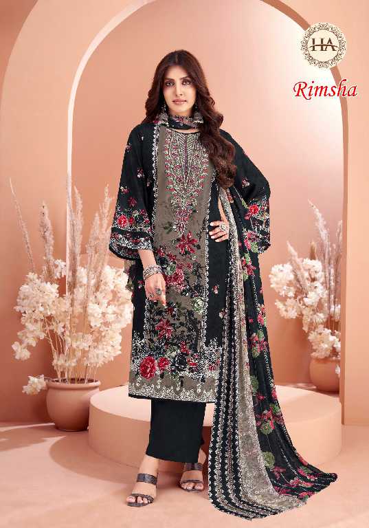 Harshit Rimsha Wholesale Viscose Reyon With Embroidery Work Dress Material