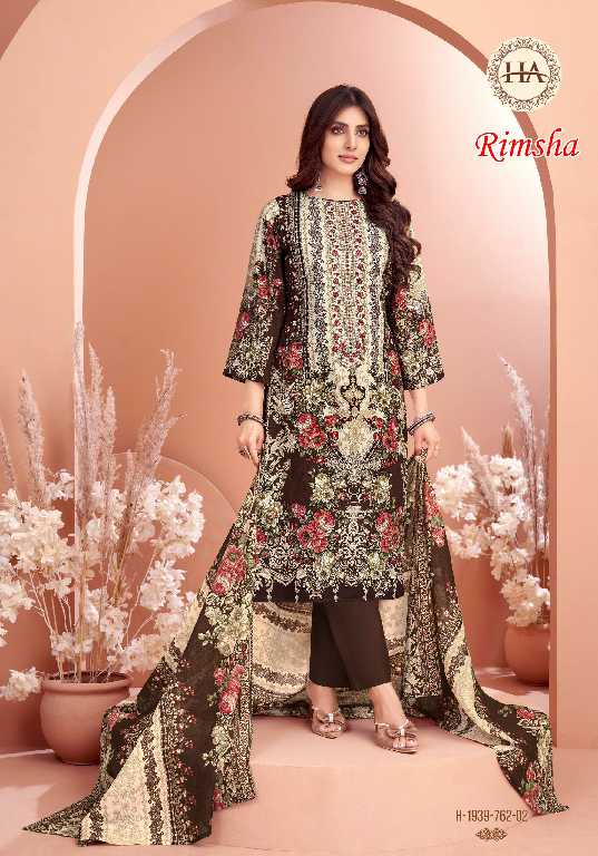 Harshit Rimsha Wholesale Viscose Reyon With Embroidery Work Dress Material