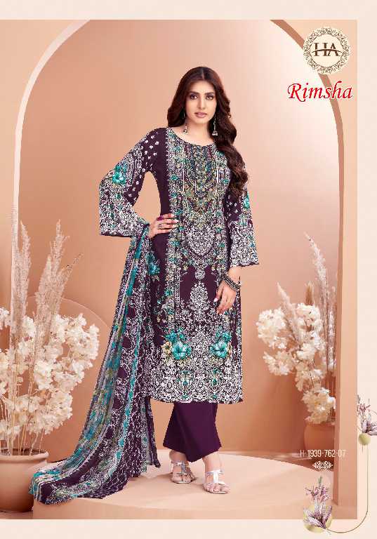 Harshit Rimsha Wholesale Viscose Reyon With Embroidery Work Dress Material