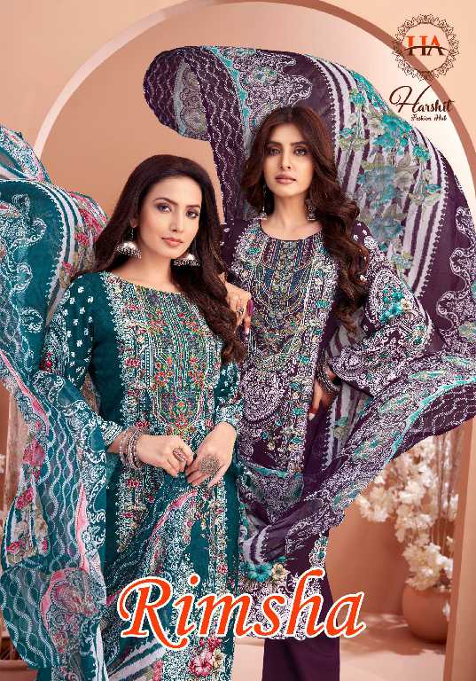 Harshit Rimsha Wholesale Viscose Reyon With Embroidery Work Dress Material