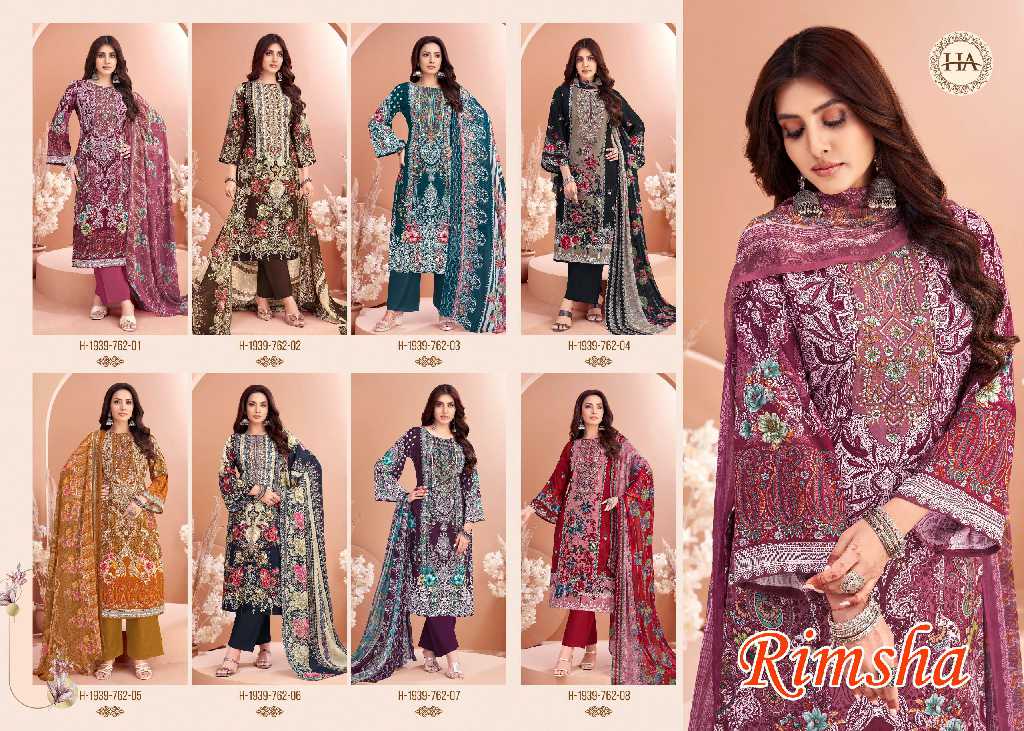 Harshit Rimsha Wholesale Viscose Reyon With Embroidery Work Dress Material
