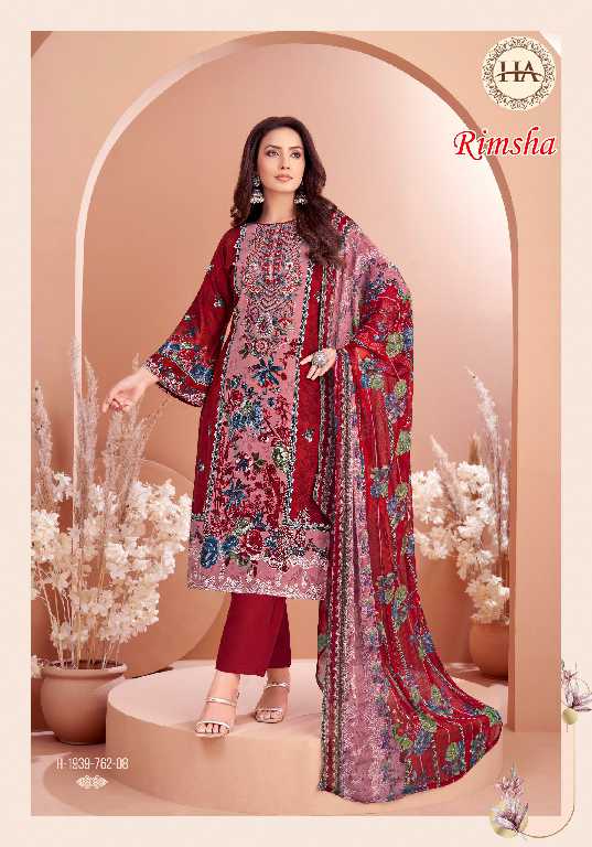 Harshit Rimsha Wholesale Viscose Reyon With Embroidery Work Dress Material