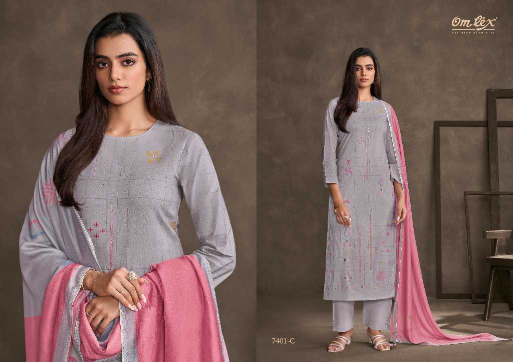 Omtex Steela Wholesale Lawn Cotton With Handwork Salwar Suits