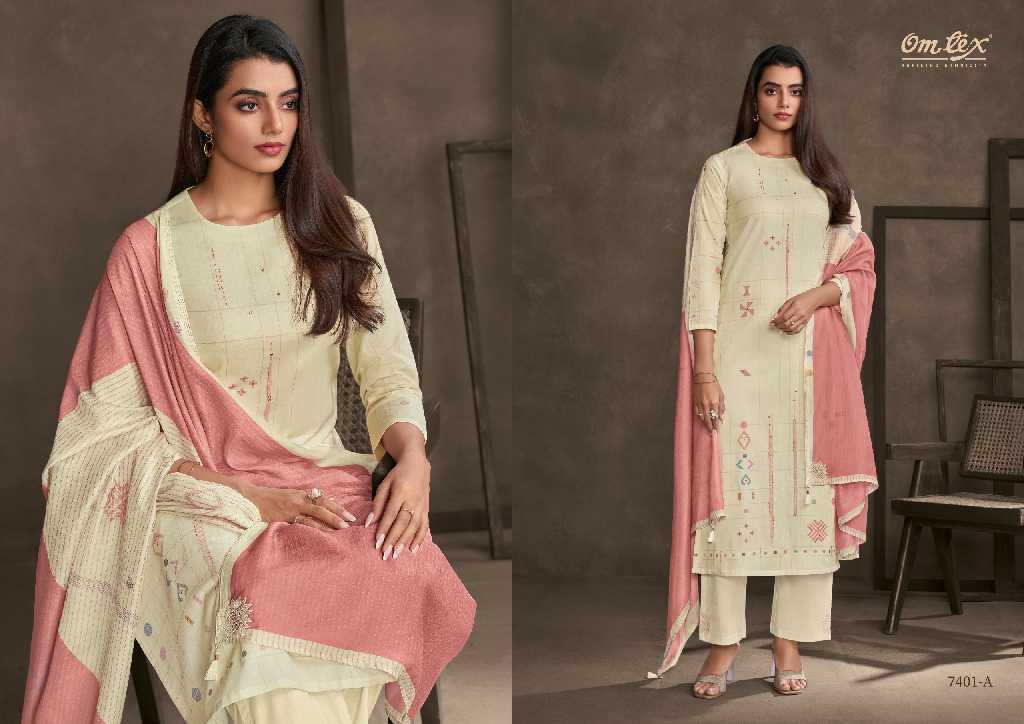 Omtex Steela Wholesale Lawn Cotton With Handwork Salwar Suits