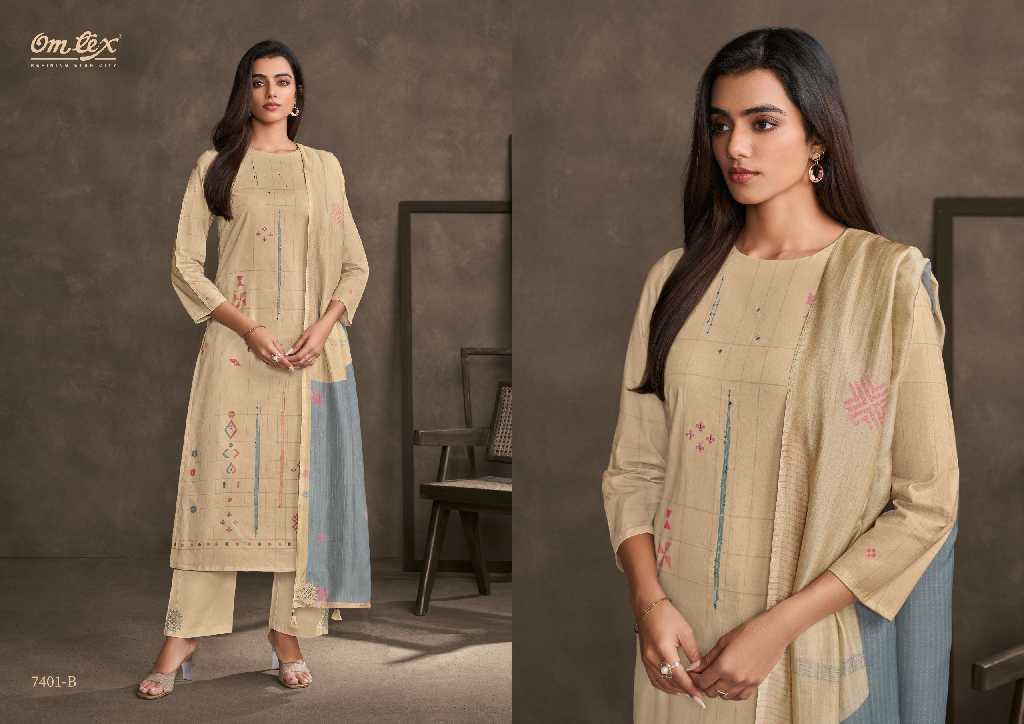 Omtex Steela Wholesale Lawn Cotton With Handwork Salwar Suits