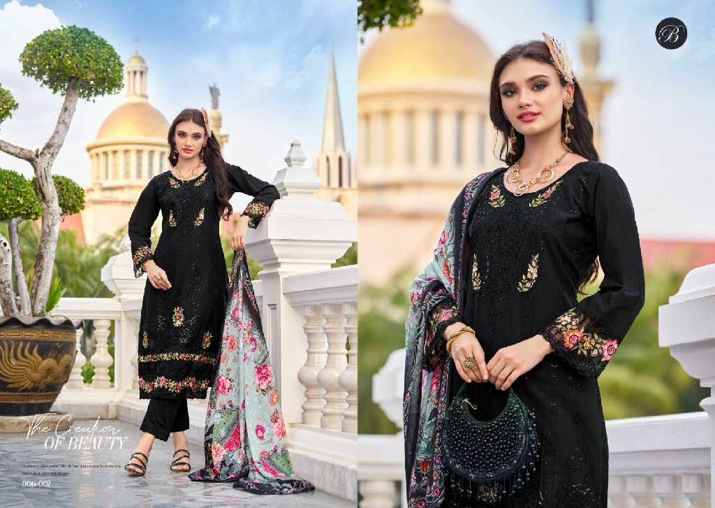Belliza Afrozeh Wholesale Pure Cotton Lawn With Work Dress Material
