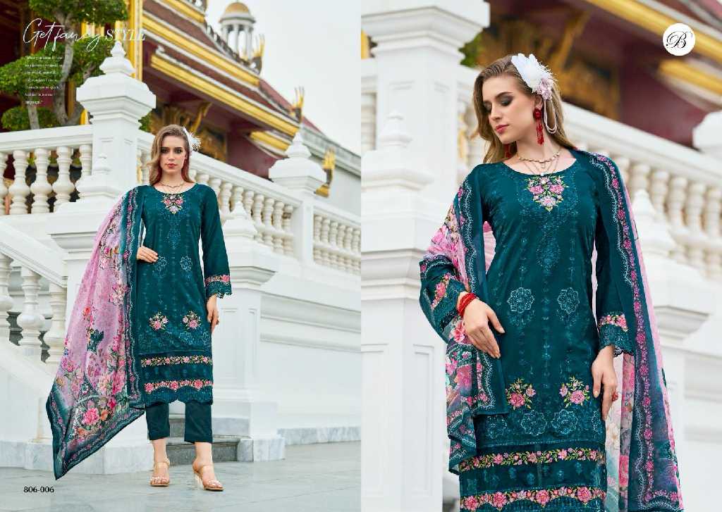 Belliza Afrozeh Wholesale Pure Cotton Lawn With Work Dress Material