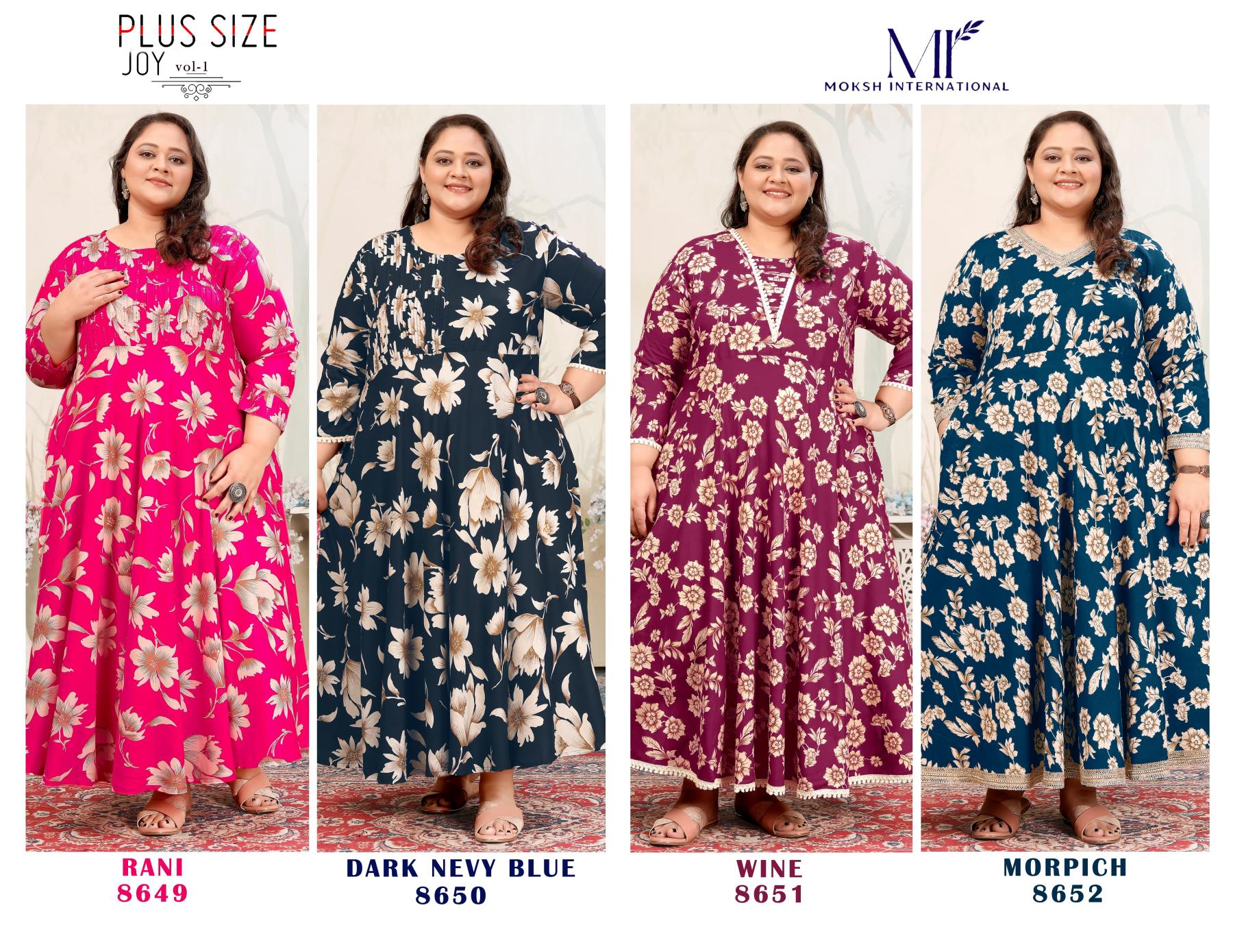 Moksh Plus Size Joy Vol-1 Wholesale Reyon Export Quality Kurtis