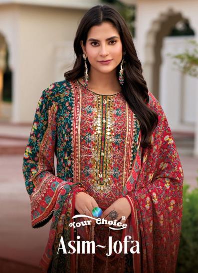 YOUR CHOICE ASIM JOFA CHINON ATTRACTIVE LOOK PAKISTANI DRESS MATERIALS