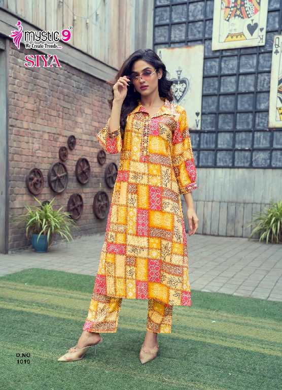 Mystic 9 Siya Vol-1 Wholesale Roman Silk Foil Print Co-Ord Set Collection