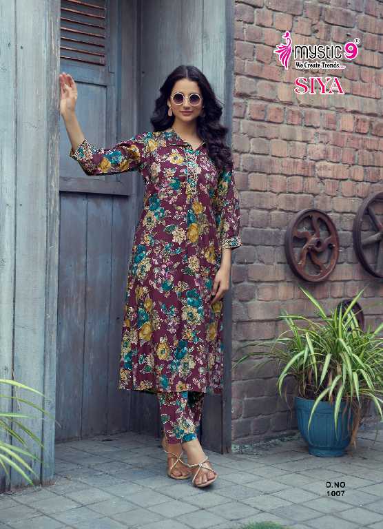 Mystic 9 Siya Vol-1 Wholesale Roman Silk Foil Print Co-Ord Set Collection