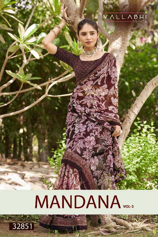 Vallabhi Mandana Vol-2 Wholesale Abstract Print With Swaroski Work Sarees
