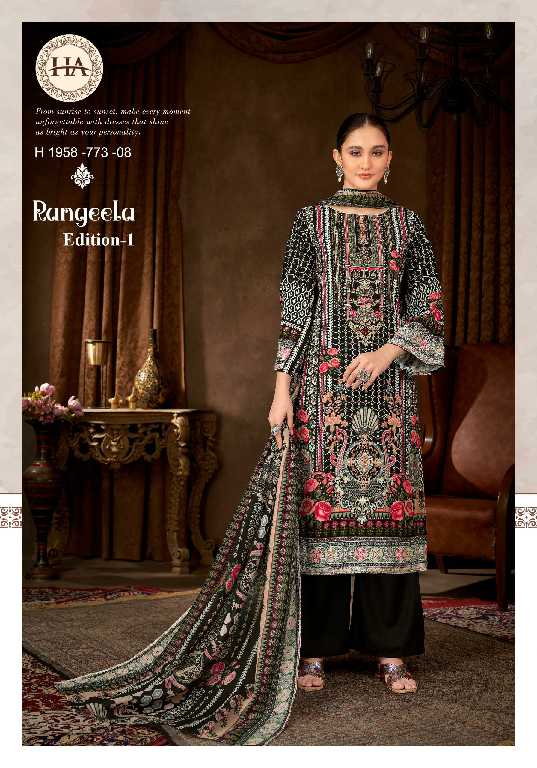 Harshit Rangeela Vol-1 Wholesale VIscose Reyon With Work Dress Material