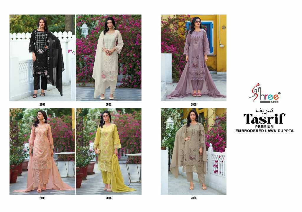 Shree Fabs Tasrif Premium Embroidered Lawn Pakistani Concept Salwar Suits