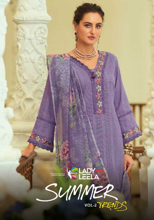 Lady Leela Summer Trends Vol-2 Wholesale Handwork And Embroidery Work 3 Piece Suits