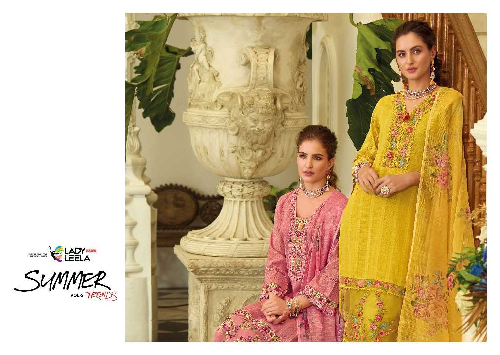 Lady Leela Summer Trends Vol-2 Wholesale Handwork And Embroidery Work 3 Piece Suits