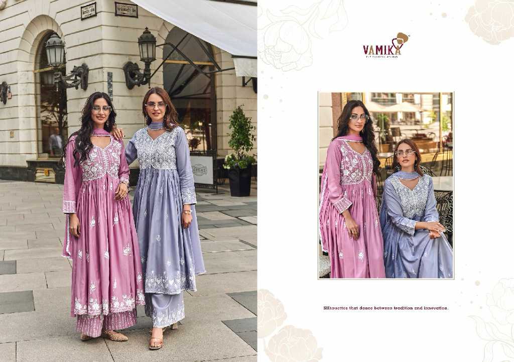 VAMIKA LAKHNAVI VOL 8  READYMADE DESIGNER PLAZO STYLE SALWAR KAMEEZ