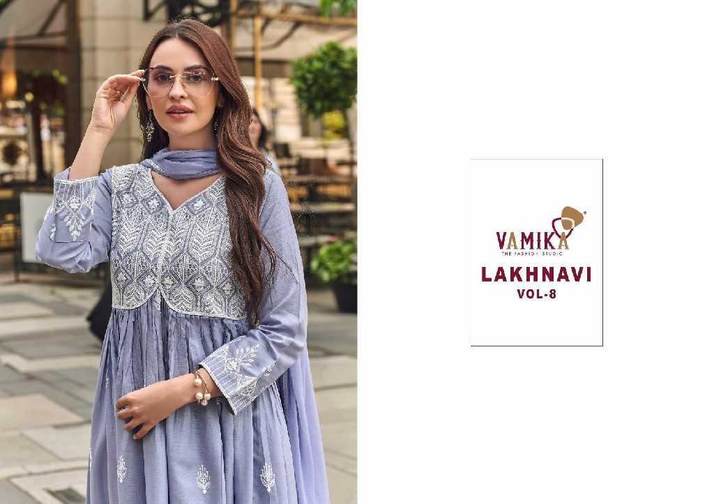 VAMIKA LAKHNAVI VOL 8  READYMADE DESIGNER PLAZO STYLE SALWAR KAMEEZ