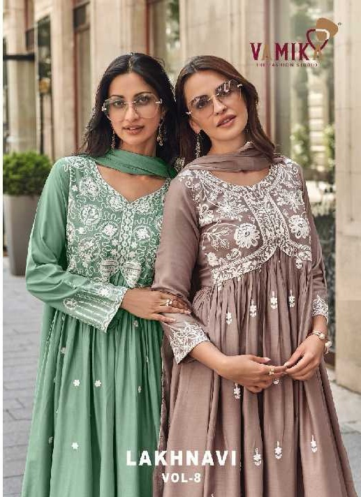 VAMIKA LAKHNAVI VOL 8  READYMADE DESIGNER PLAZO STYLE SALWAR KAMEEZ