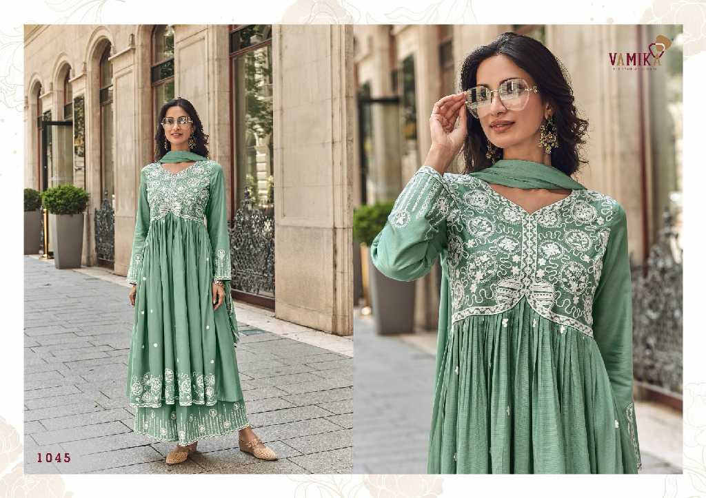 VAMIKA LAKHNAVI VOL 8  READYMADE DESIGNER PLAZO STYLE SALWAR KAMEEZ