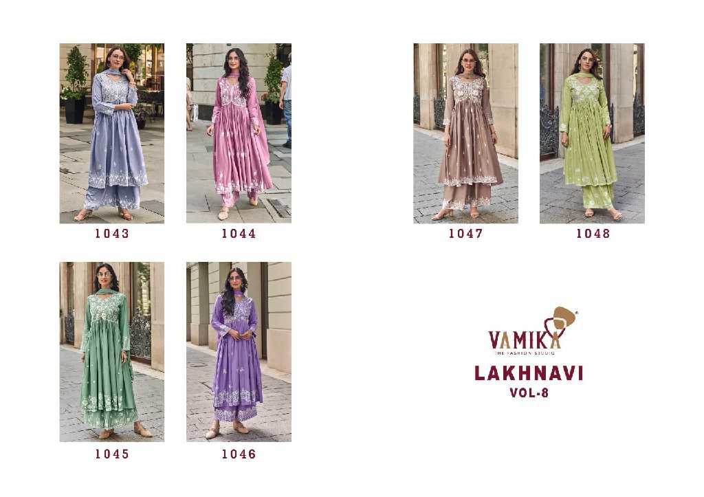 VAMIKA LAKHNAVI VOL 8  READYMADE DESIGNER PLAZO STYLE SALWAR KAMEEZ
