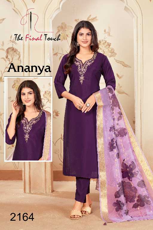 The Final Touch Ananya Wholesale Roman With Handwork 3 Piece Suits Combo