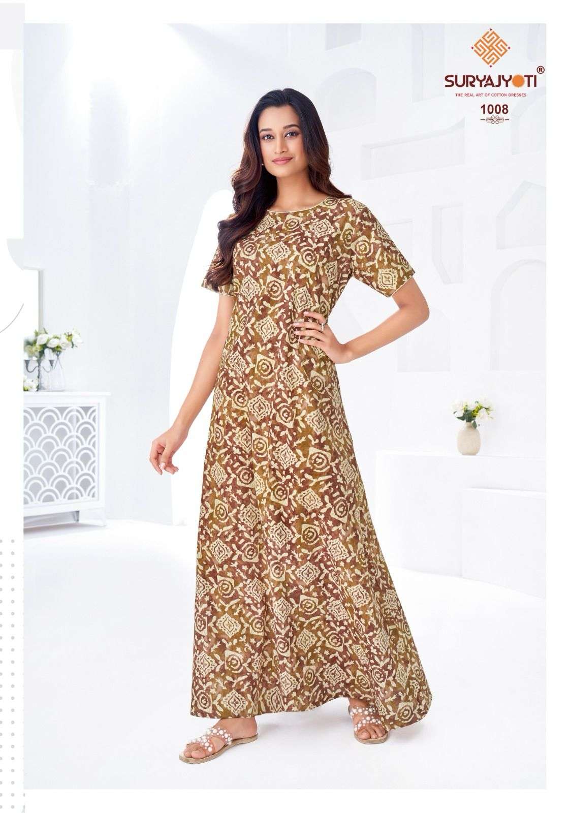 SURYAJYOTI PEARL VOL 1 READYMADE DAILY WEAR COTTON NIGHTY GOWN