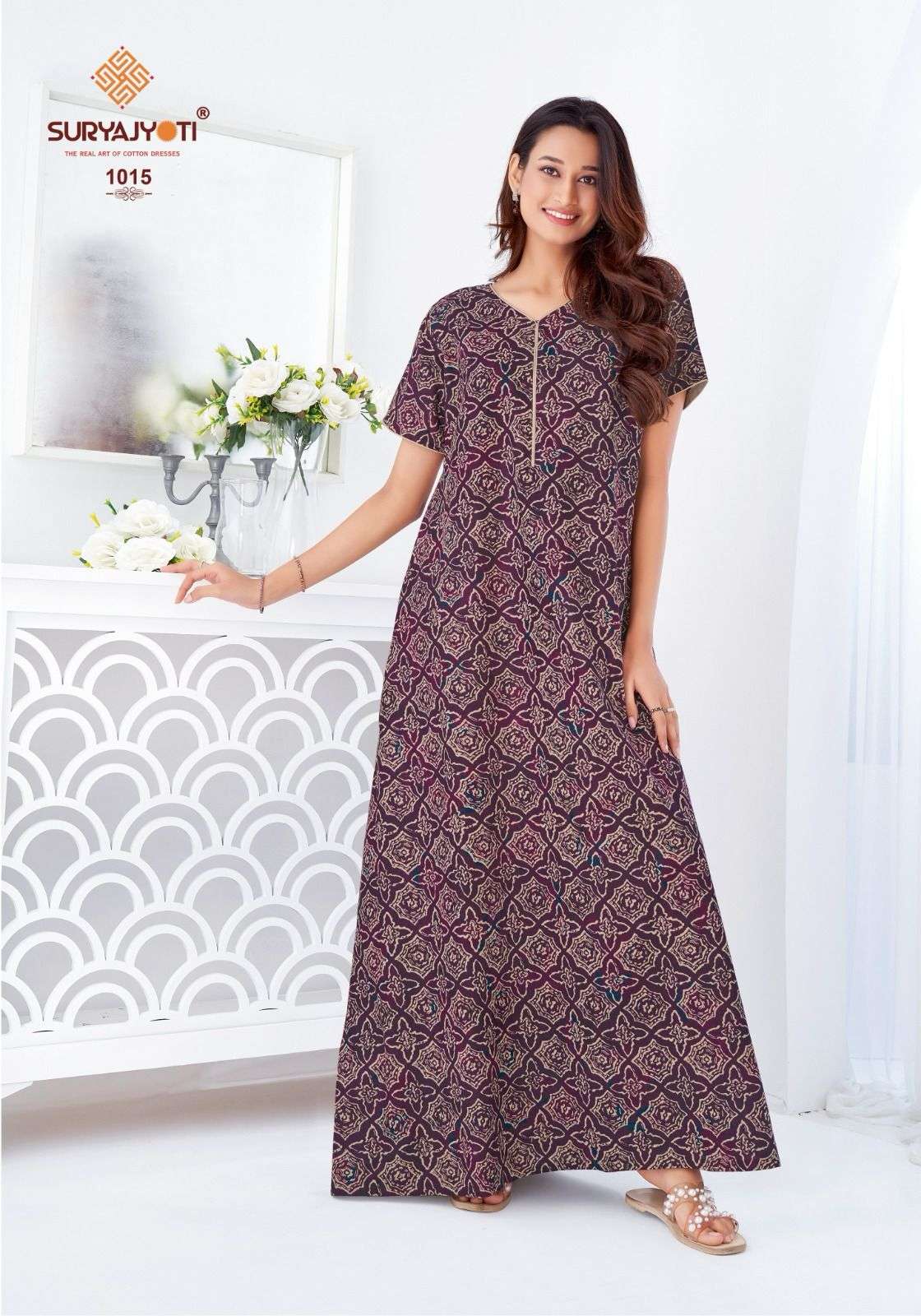 SURYAJYOTI PEARL VOL 1 READYMADE DAILY WEAR COTTON NIGHTY GOWN