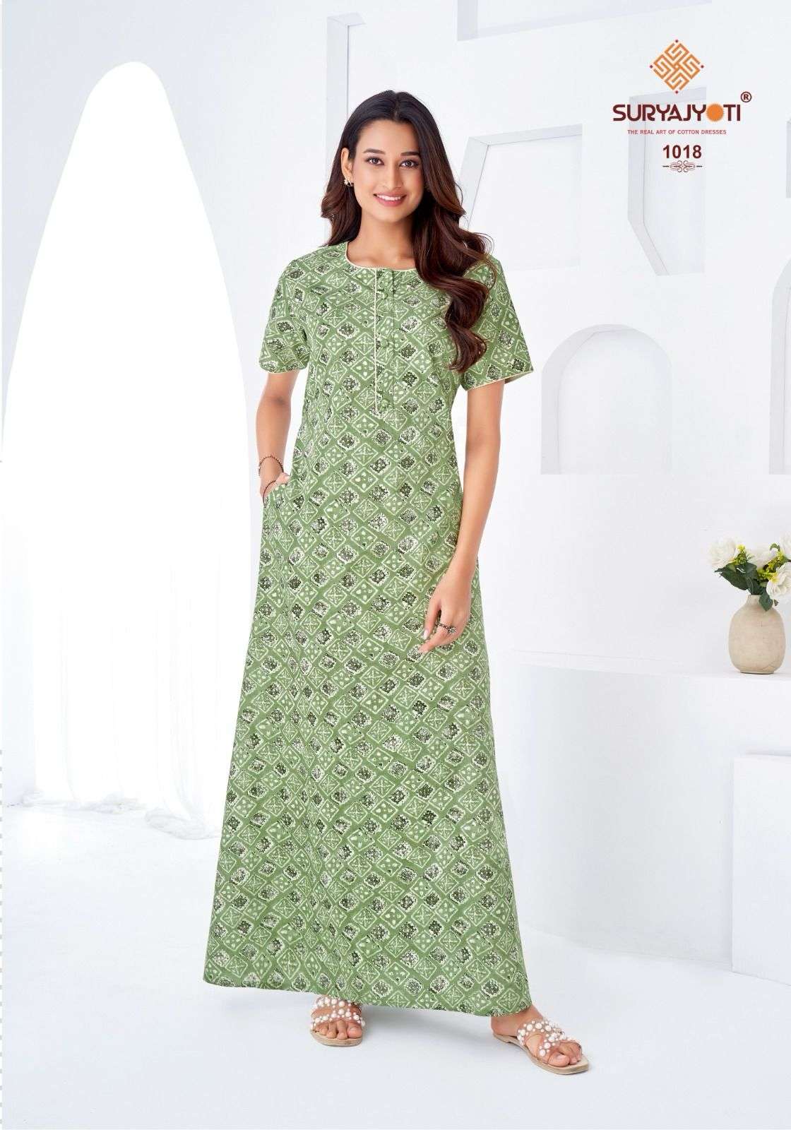 SURYAJYOTI PEARL VOL 1 READYMADE DAILY WEAR COTTON NIGHTY GOWN