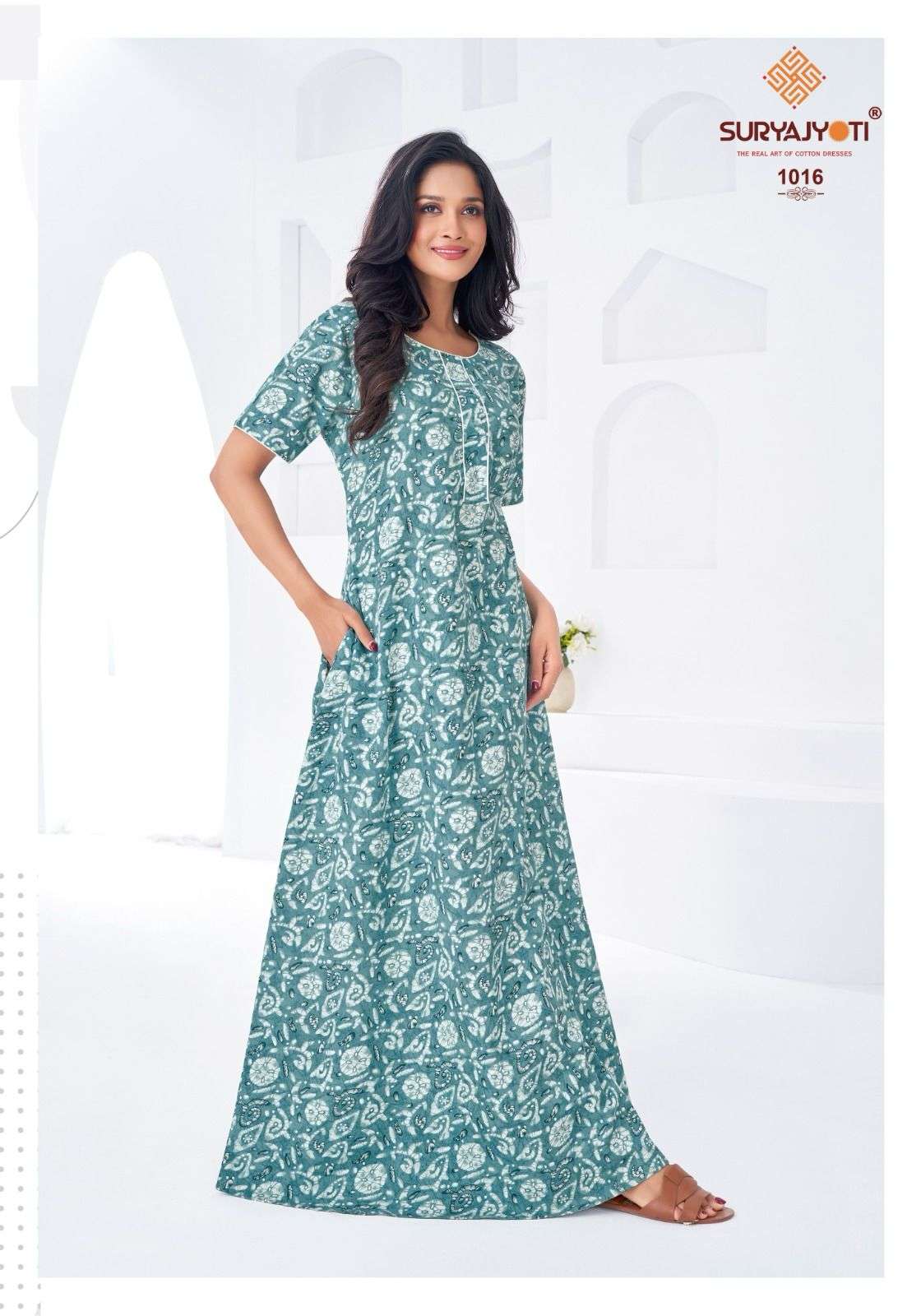 SURYAJYOTI PEARL VOL 1 READYMADE DAILY WEAR COTTON NIGHTY GOWN